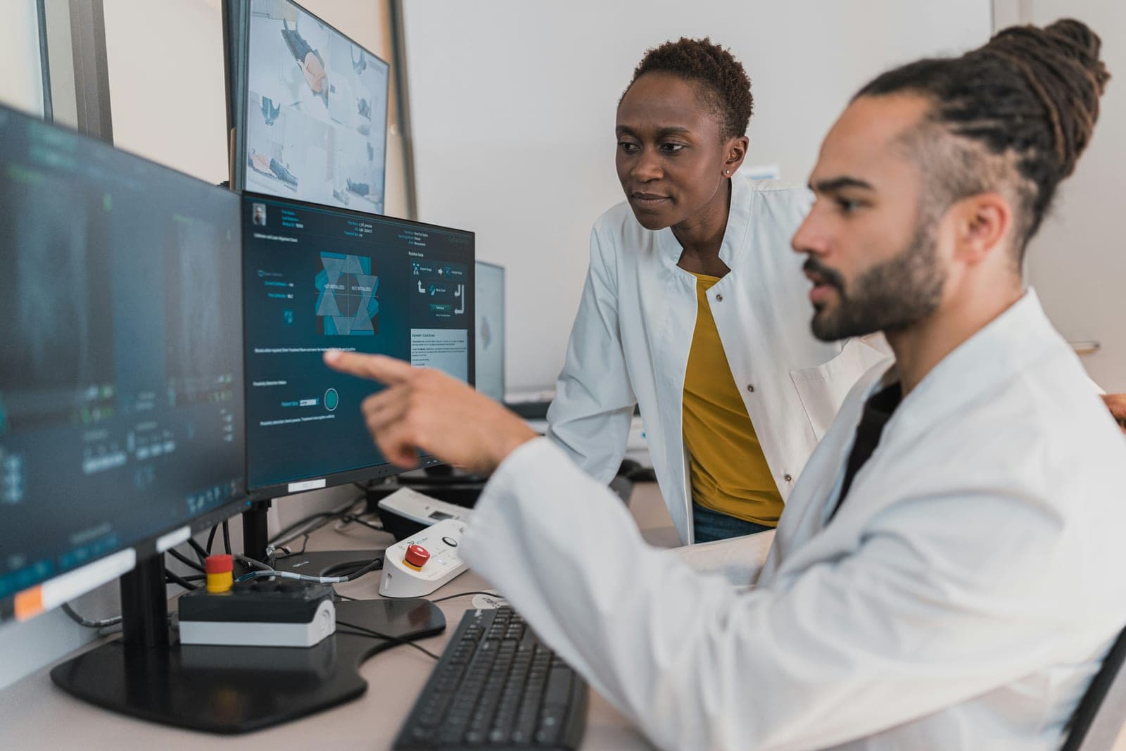 Healthcare professionals collaborating on patient workflows